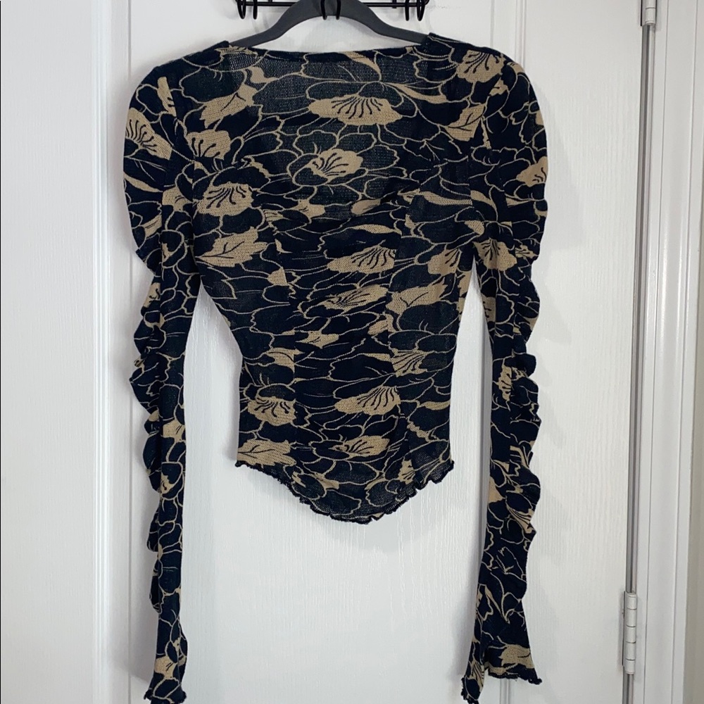 NWOT Free People Through The Meadow Top In Black Combo - Picture 10 of 12